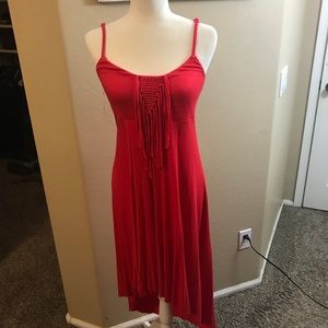 Asymetrical red dress